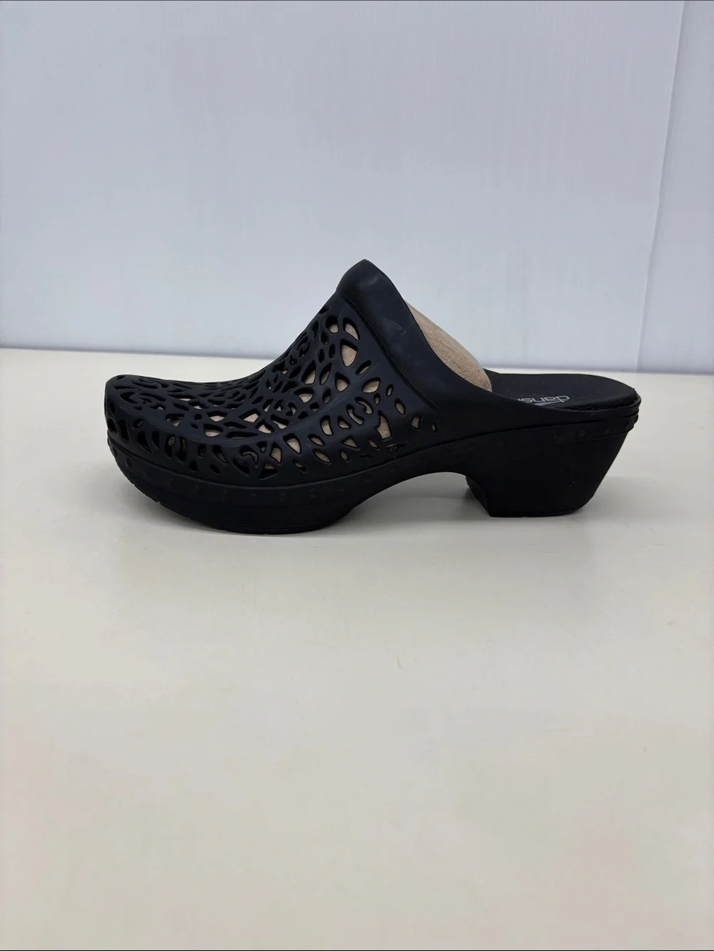 Dansko Black Laser-Cut Clog Mule - Picture 3 of 7